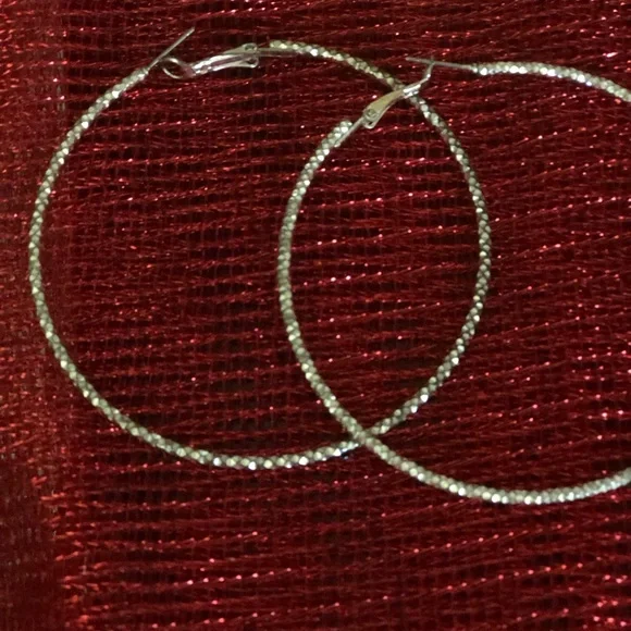 Elegant Silver Hoop Earrings - Picture 3 of 7